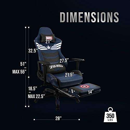 Marvel Avengers Gaming Chair Desk Office Computer Racing Chairs - Recliner Adults Gamer Ergonomic Game Footrest Kids Reclining High Back Support Racer Leather Rocker Foot Rest