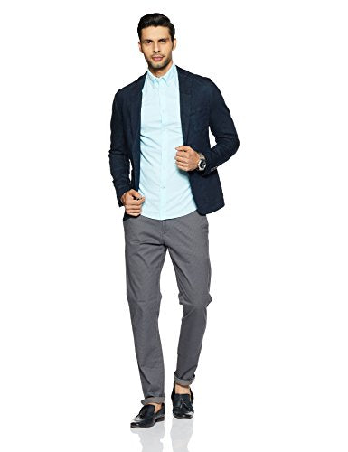 US Polo Association Men's Striped Slim Fit Casual Shirt (USSH9806_Aqua_M FS)
