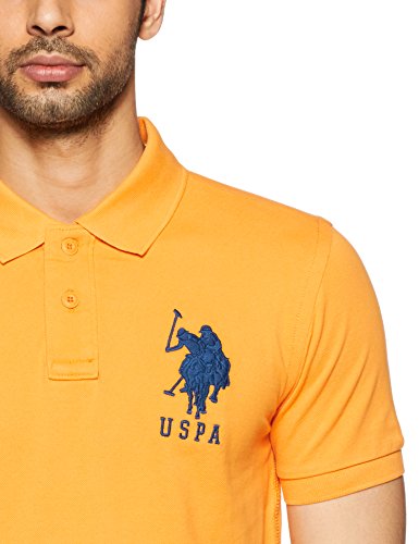 US Polo Association Men's Solid Regular Fit Polo (USTS5780_Apricot_M  HS)