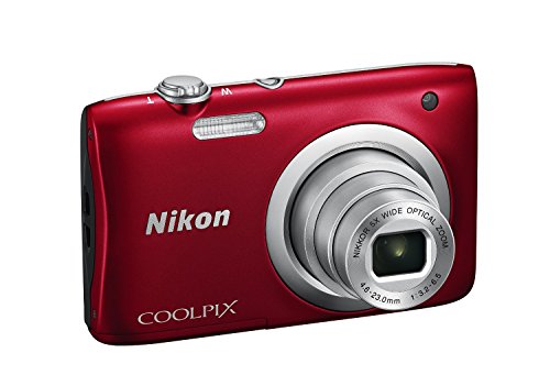 Nikon Coolpix A100 Point and Shoot Digital Camera (Red) with Card and Camera Case
