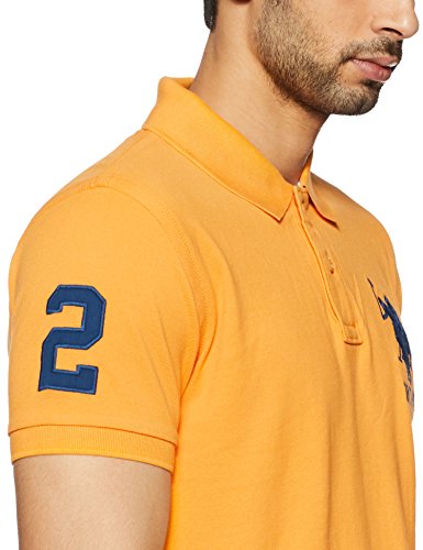 US Polo Association Men's Solid Regular Fit Polo (USTS5780_Apricot_M  HS)