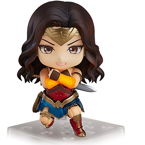 Wonder Woman Hero's Edition: ~3.9" x Nendoroid Mini Action Figure + 1 Anime Themed Trading Card Bundle