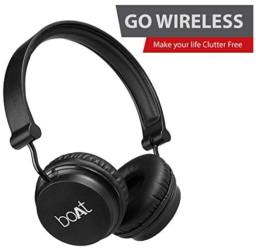 Boat Rockerz 400 On-Ear Bluetooth Headphones (Carbon Black)