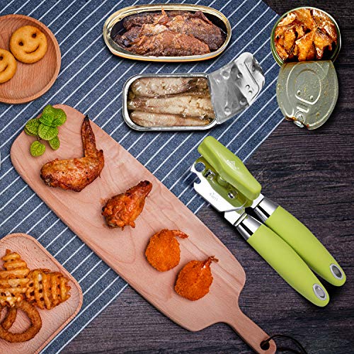Boealzhl Can Opener Manual - 3 in 1 Stainless Steel Can Opener with Gift Blade - Premium Commercial Can Opener - Good Grips and Smooth Edge - 5 Years Warranty